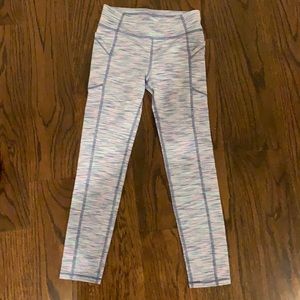 All in motion blue pink purple leggings w/ pockets